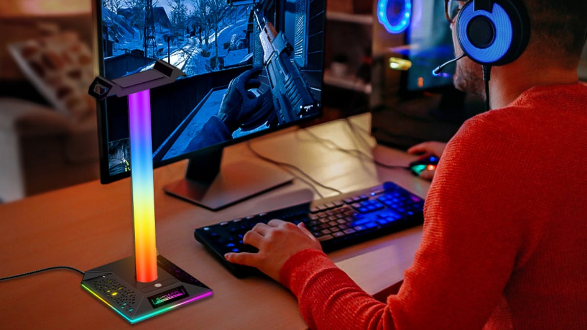 Support Casque Cyberpunk En Résine - Design Futuriste, Pour Xbox, Switch, Manettes, Organisation Bureau Gamer
