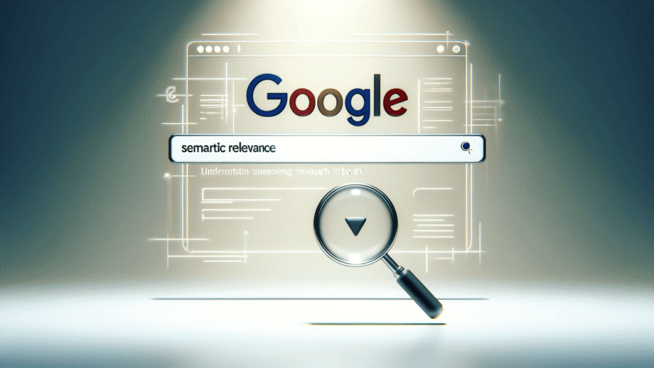 Barre de recherche Google affichant la requête « pertinence sémantique » avec une icône en forme de loupe en dessous.