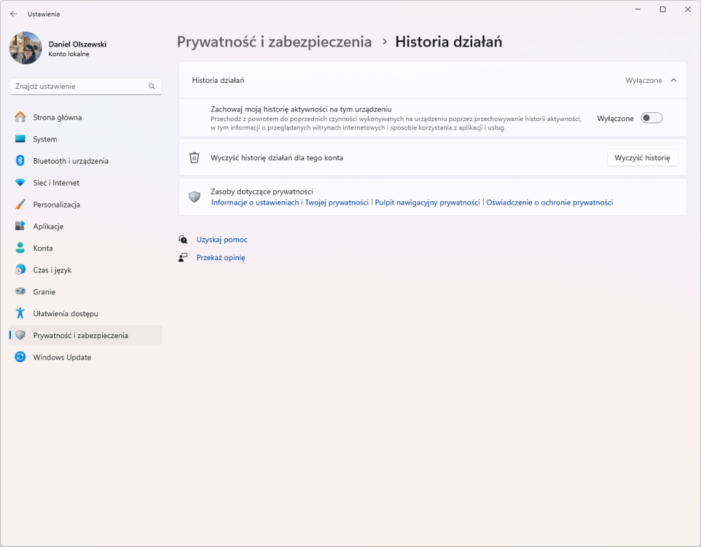 Paramètres de confidentialité