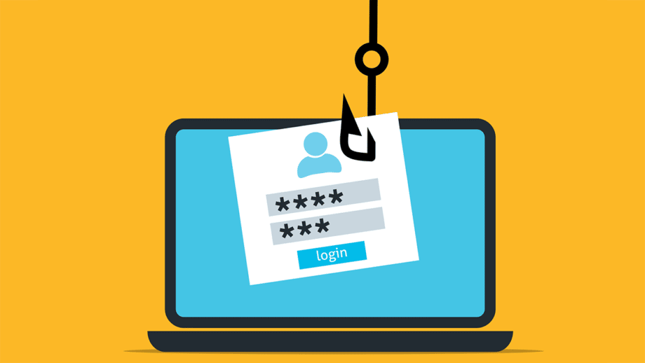 Un ordinateur portable auquel est attaché un hameçon.