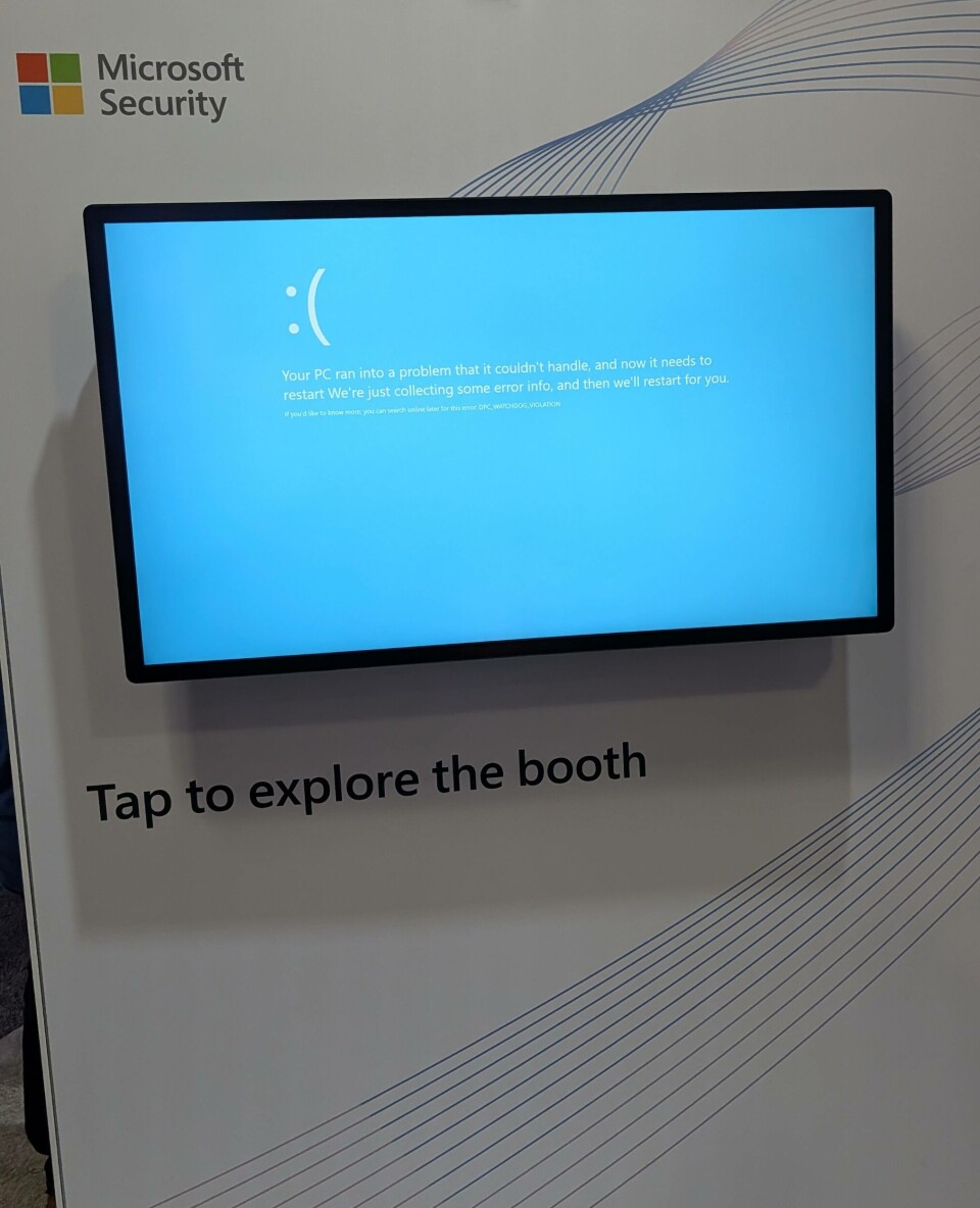 Écran bleu apparent de la mort sur le stand de sécurité Microsoft